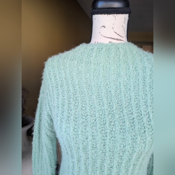 Massimo Dutti Light Green Mint Knit Pull Over Wool Sweater Size XS - Picture 7 of 13